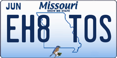 MO license plate EH8T0S