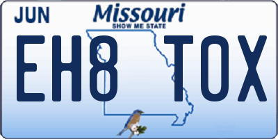 MO license plate EH8T0X
