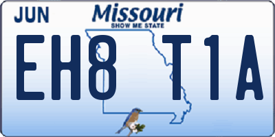 MO license plate EH8T1A
