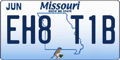 MO license plate EH8T1B