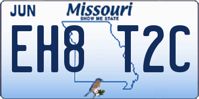 MO license plate EH8T2C