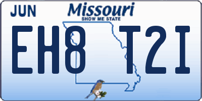 MO license plate EH8T2I