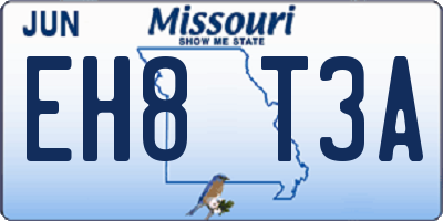MO license plate EH8T3A