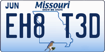 MO license plate EH8T3D