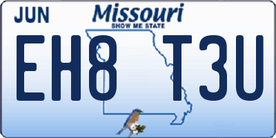 MO license plate EH8T3U