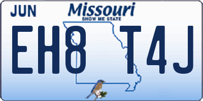 MO license plate EH8T4J