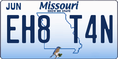 MO license plate EH8T4N