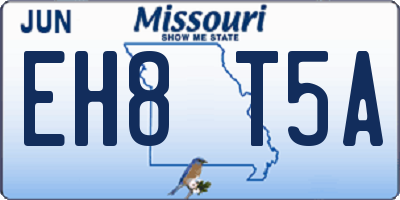 MO license plate EH8T5A