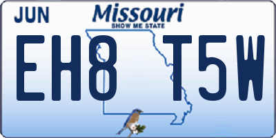 MO license plate EH8T5W