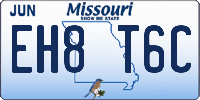 MO license plate EH8T6C