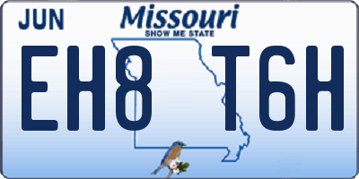 MO license plate EH8T6H