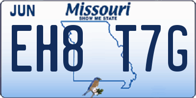 MO license plate EH8T7G