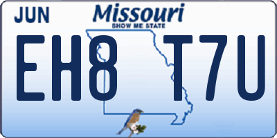 MO license plate EH8T7U