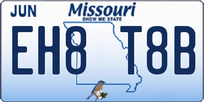MO license plate EH8T8B