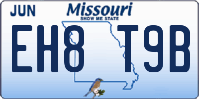 MO license plate EH8T9B