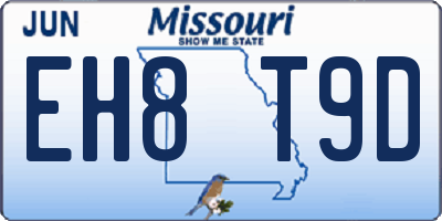 MO license plate EH8T9D