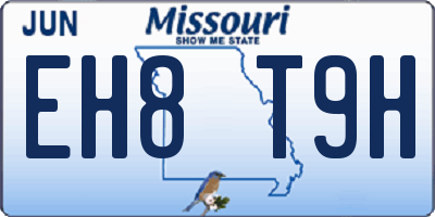 MO license plate EH8T9H