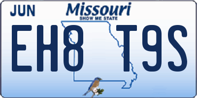 MO license plate EH8T9S
