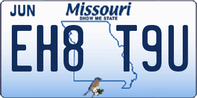 MO license plate EH8T9U