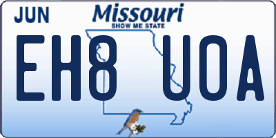 MO license plate EH8U0A