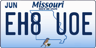 MO license plate EH8U0E