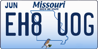 MO license plate EH8U0G