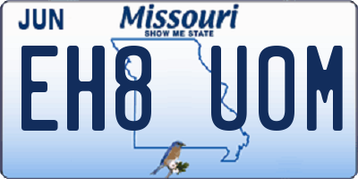 MO license plate EH8U0M