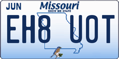 MO license plate EH8U0T