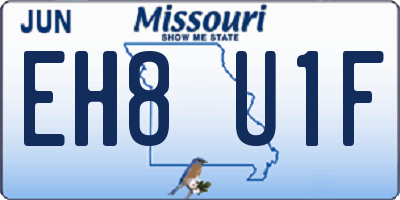 MO license plate EH8U1F