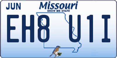 MO license plate EH8U1I