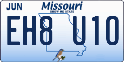 MO license plate EH8U1O