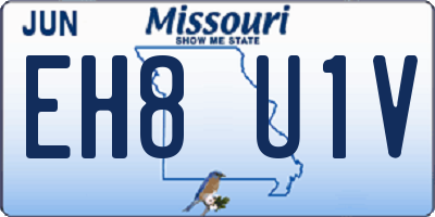 MO license plate EH8U1V