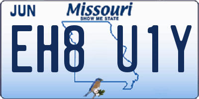 MO license plate EH8U1Y