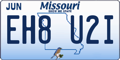 MO license plate EH8U2I