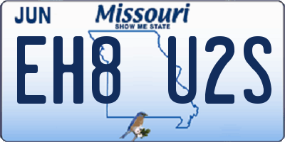 MO license plate EH8U2S