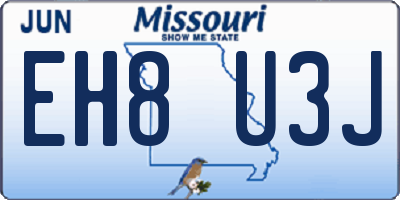 MO license plate EH8U3J