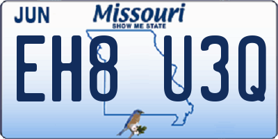 MO license plate EH8U3Q