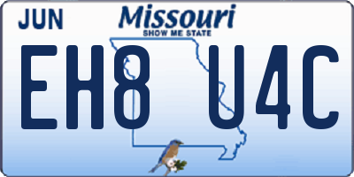 MO license plate EH8U4C