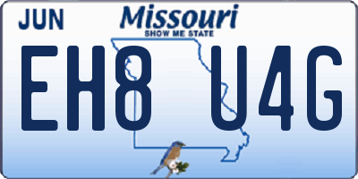 MO license plate EH8U4G