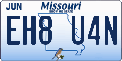 MO license plate EH8U4N