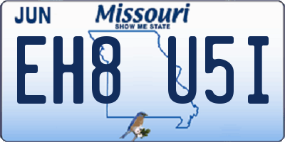 MO license plate EH8U5I
