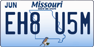 MO license plate EH8U5M
