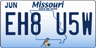 MO license plate EH8U5W