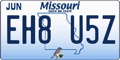 MO license plate EH8U5Z