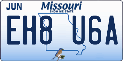 MO license plate EH8U6A