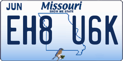 MO license plate EH8U6K