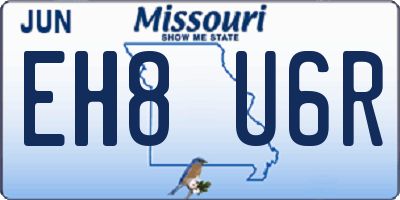 MO license plate EH8U6R