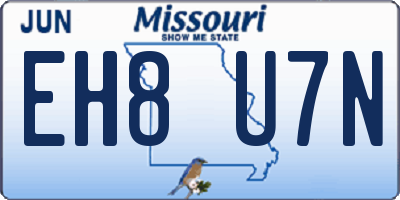 MO license plate EH8U7N