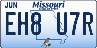 MO license plate EH8U7R