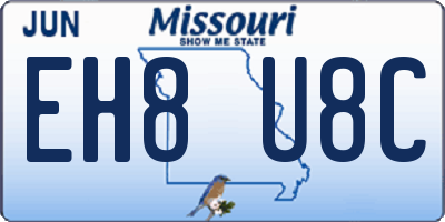 MO license plate EH8U8C